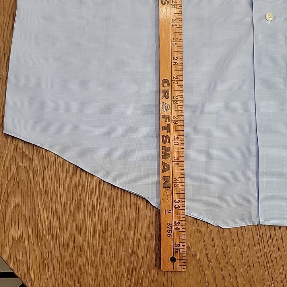 Brooks Brothers Dress Shirt Men's 17 33 Blue Glen Check Non Iron Button Up - Picture 5 of 9